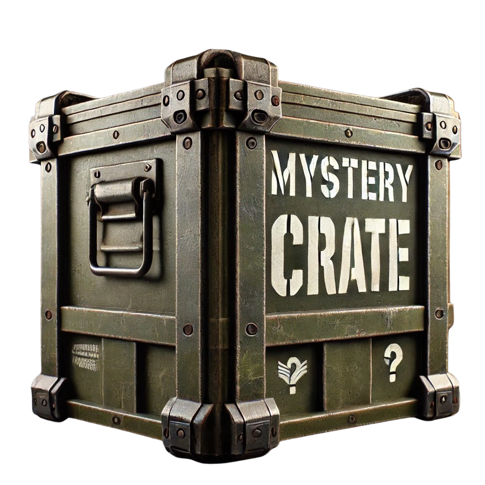 Mystery Crate containing 4 hats and 5 stickers with free shipping.